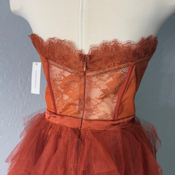 NWT For Love And Lemons x REVOLVE Bustier Gown, Rust, L - Picture 3 of 8